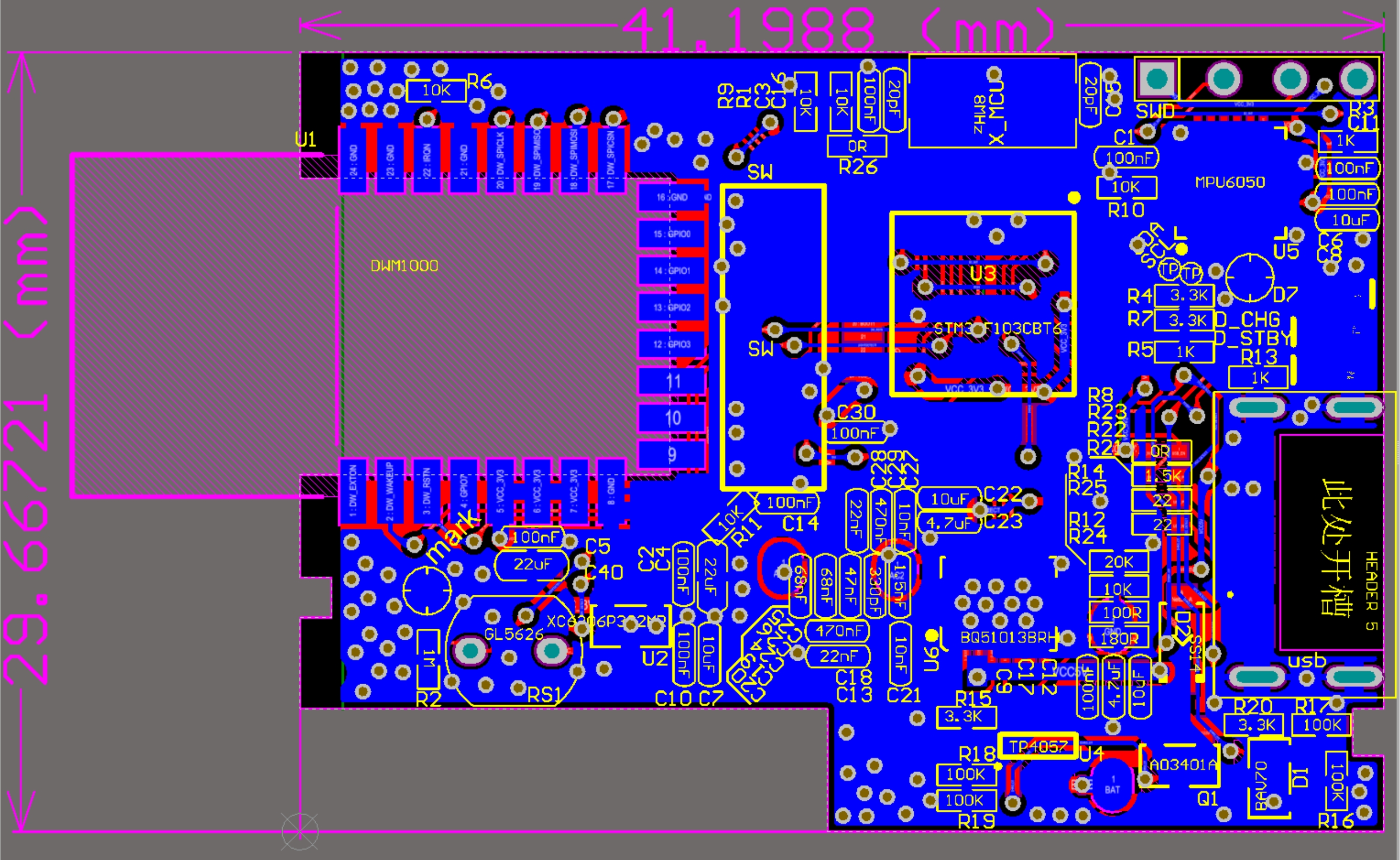 RTLS Tag PCB 2D