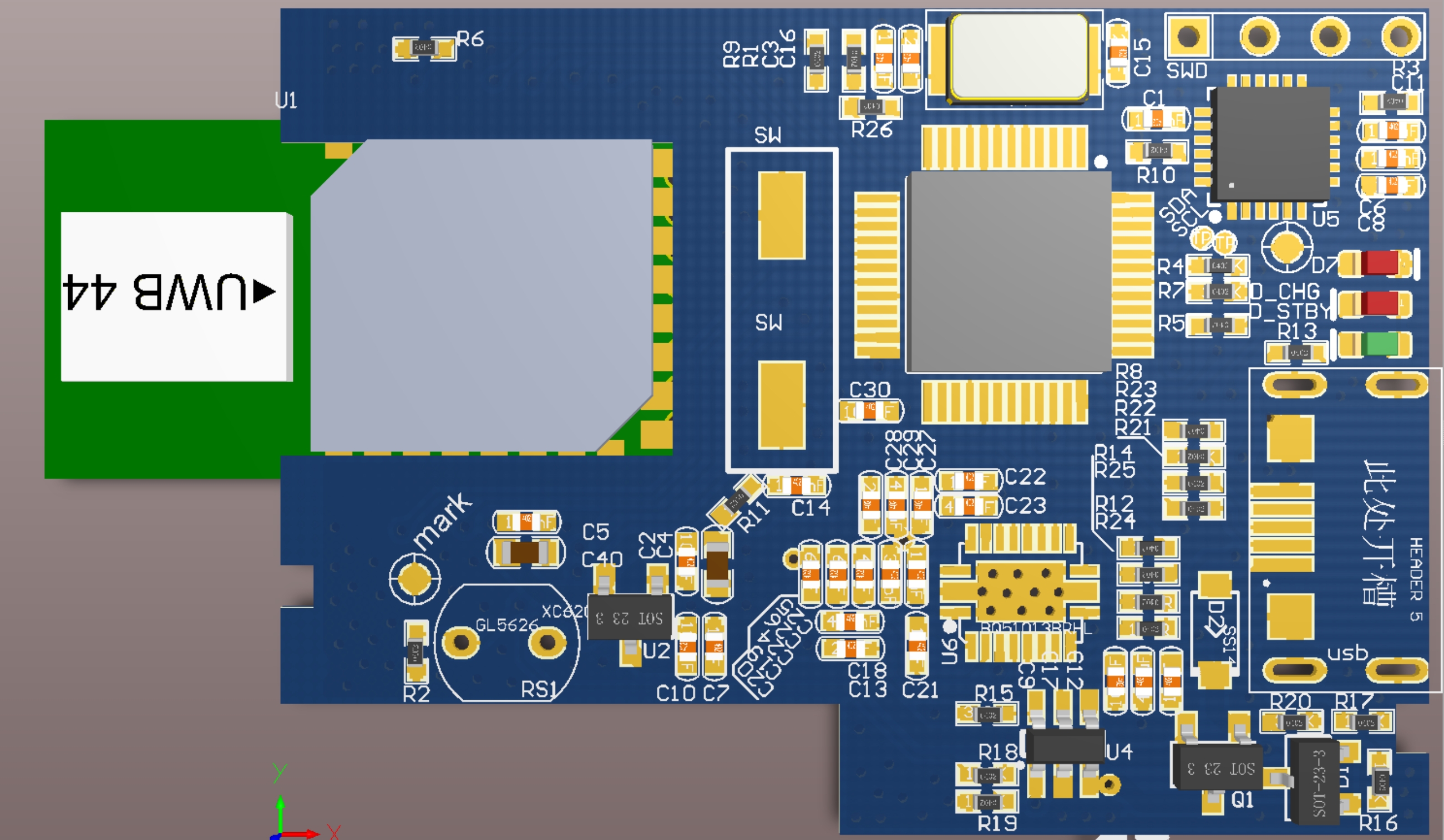 RTLS Tag's PCB 3D