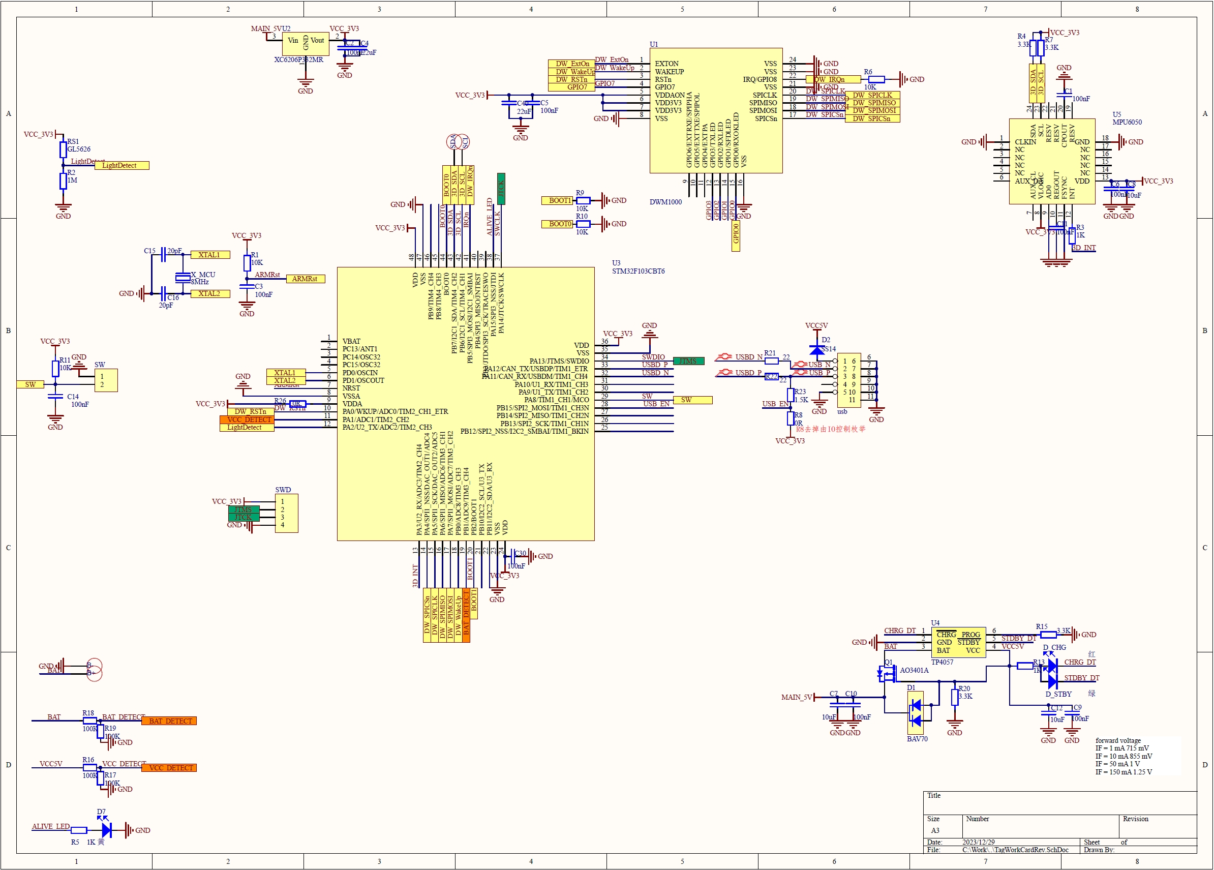 RTLS Tag's Schematic Diagram